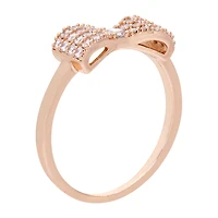 Sparkle Allure Womens 3MM Cubic Zirconia 18K Rose Gold Over Brass Bow Band
