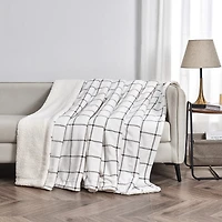 Linery Velvet Plush Fleece Sherpa Blanket