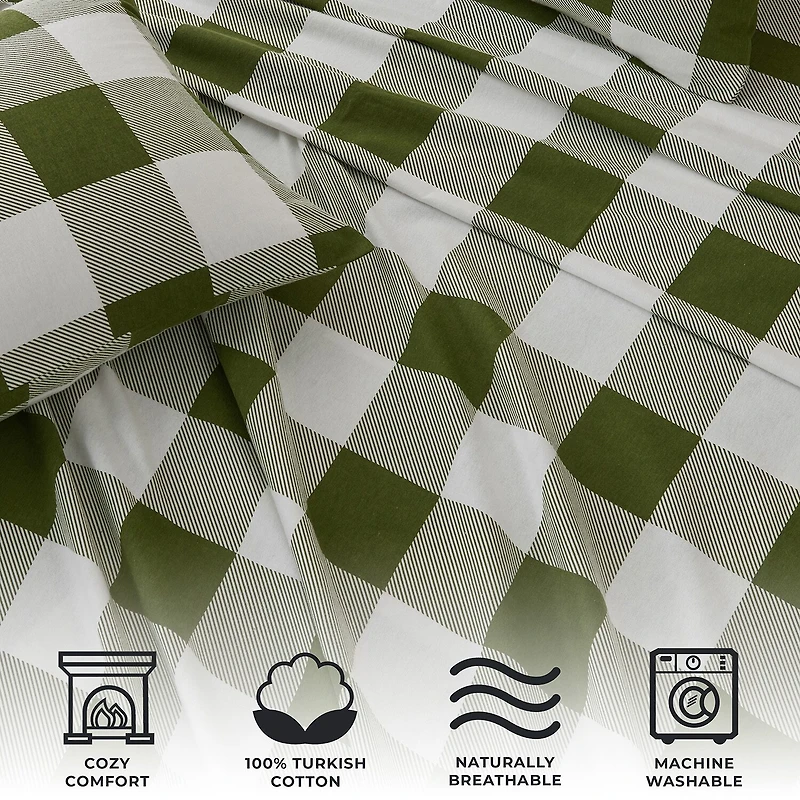 Linery Cotton Printed Flannel Sheet Set