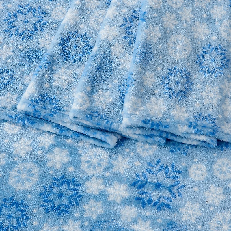 Linery Printed Velvet Plush Cozy Sheet Set