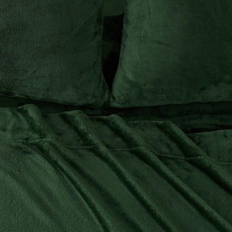 Linery Solid Velvet Plush Cozy Sheet Set