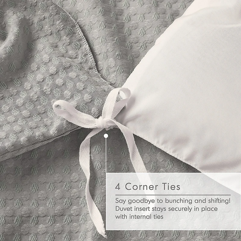 510 Design Mina Waffle Weave Textured Duvet Cover Set