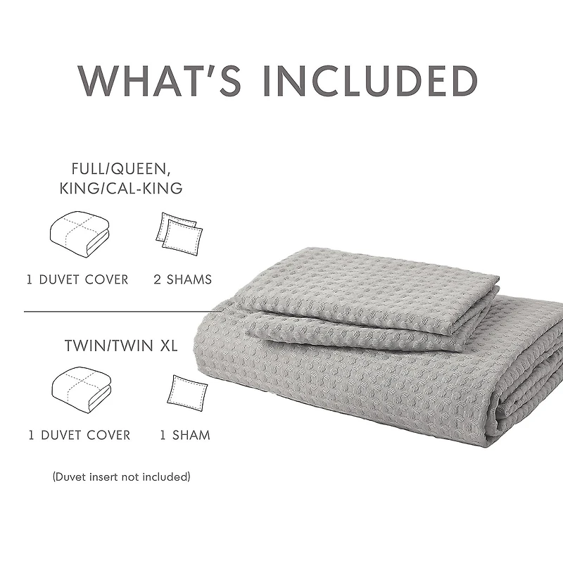 510 Design Mina Waffle Weave Textured Duvet Cover Set