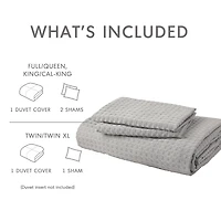 510 Design Mina Waffle Weave Textured Duvet Cover Set