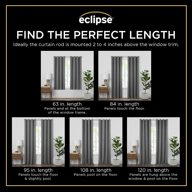 Eclipse Larissa Leaf Grommet Top 100% Blackout Single Curtain Panel