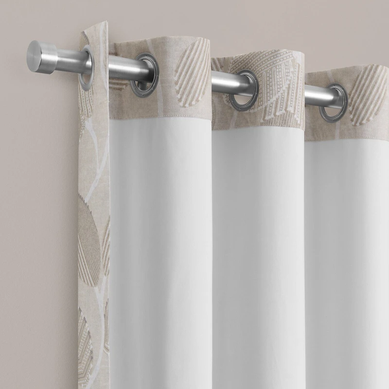 Eclipse Larissa Leaf Grommet Top 100% Blackout Single Curtain Panel