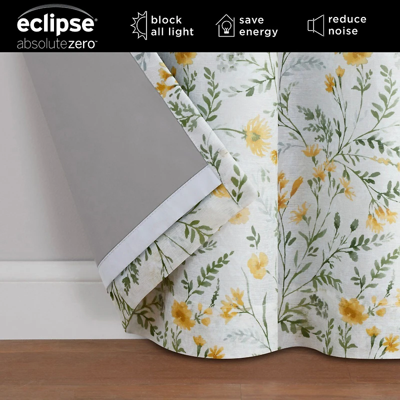 Eclipse Dutchess Botanical Grommet Top 100% Blackout Single Curtain Panel