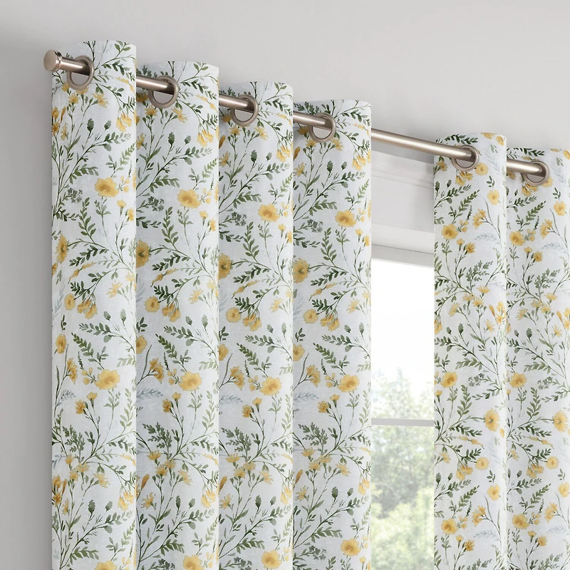 Eclipse Dutchess Botanical Grommet Top 100% Blackout Single Curtain Panel