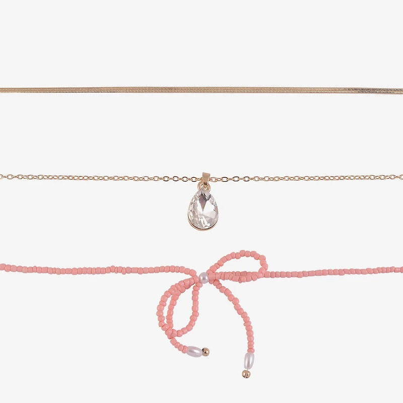 Arizona Gold Tone Girls Pear 18 Inch Pendant Necklace