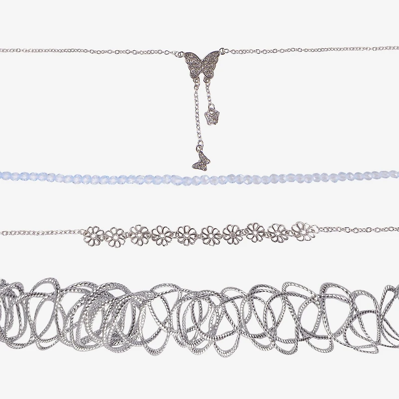 Arizona Silver Tone Girls Butterfly 4-pc. Necklace Set
