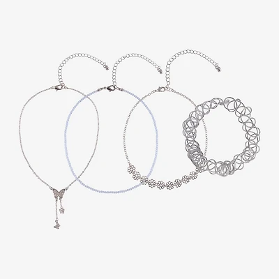 Arizona Silver Tone Girls Butterfly 4-pc. Necklace Set