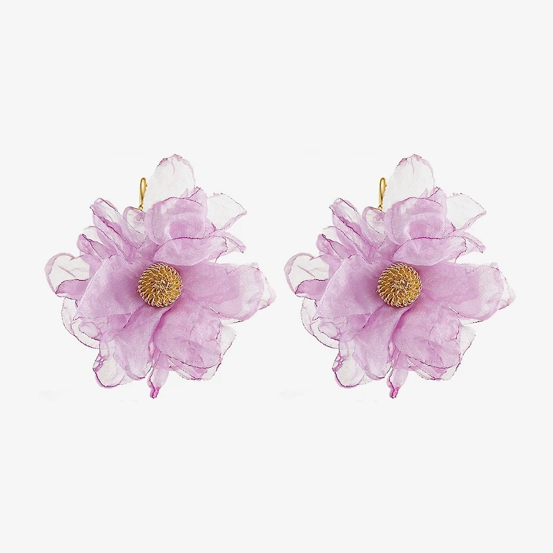 Bijoux Bar Womens Flower Drop Earrings