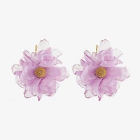 Bijoux Bar Womens Flower Drop Earrings