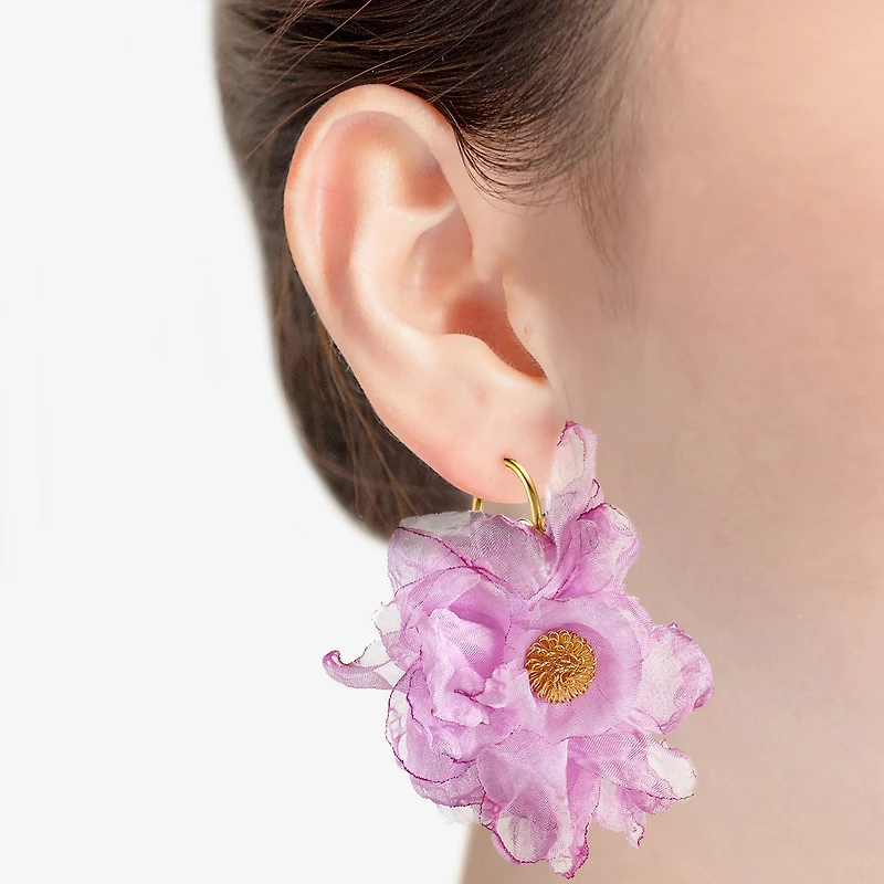 Bijoux Bar Womens Flower Drop Earrings