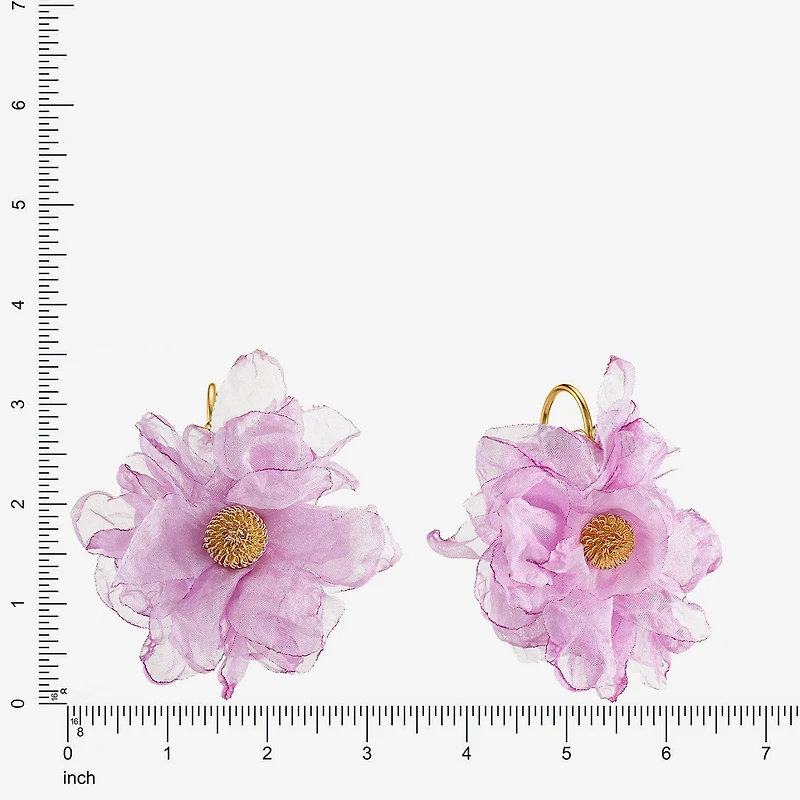 Bijoux Bar Womens Flower Drop Earrings