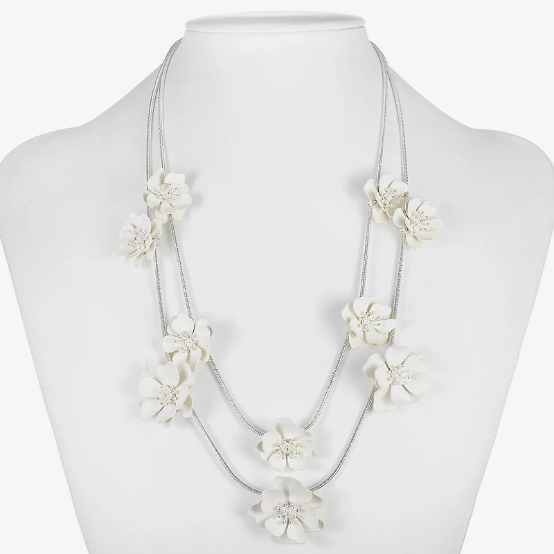 Liz Claiborne Multi Strand Womens 18 Inch Collar Necklace