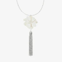 Liz Claiborne Tassel Womens Flower 32 Inch Pendant Necklace