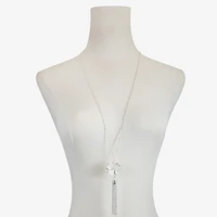 Liz Claiborne Tassel Womens Flower 32 Inch Pendant Necklace