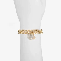 Liz Claiborne Womens Glass Heart Stretch Bracelet