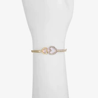 Liz Claiborne Womens Glass Heart Bangle Bracelet