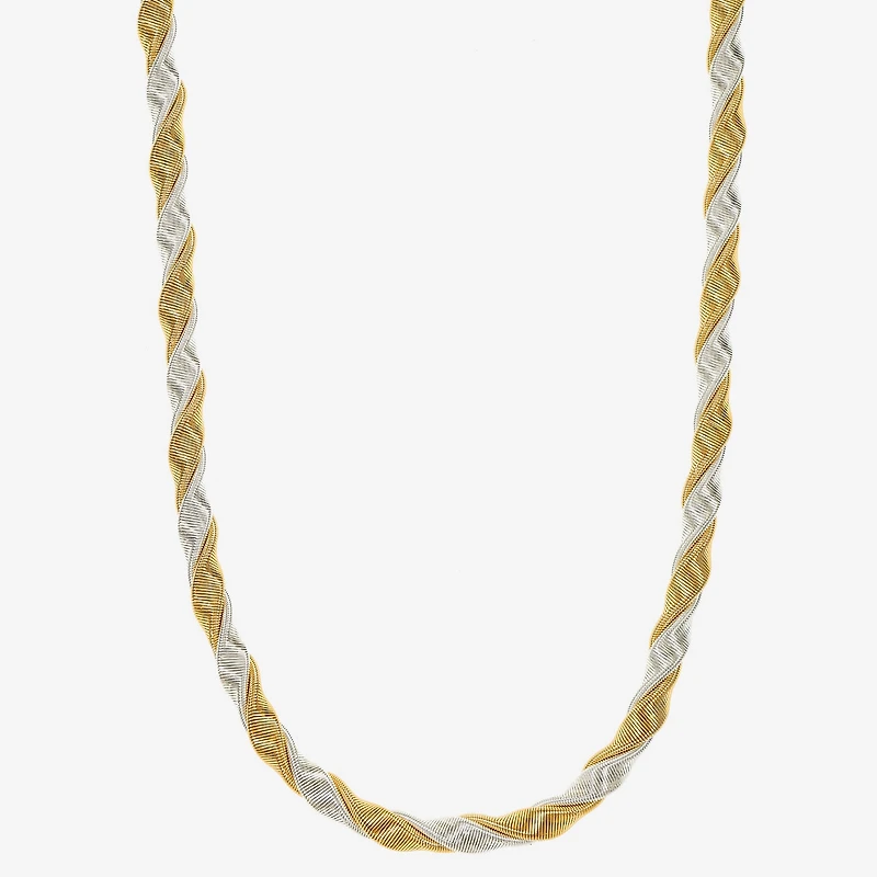 Monet Jewelry Two Tone Twisted Womens 18 Inch Collar Necklace