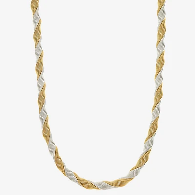 Monet Jewelry Two Tone Twisted Womens 18 Inch Collar Necklace