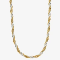 Monet Jewelry Two Tone Twisted Womens 18 Inch Collar Necklace