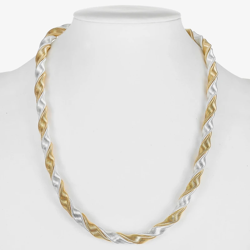 Monet Jewelry Two Tone Twisted Womens 18 Inch Collar Necklace