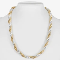 Monet Jewelry Two Tone Twisted Womens 18 Inch Collar Necklace