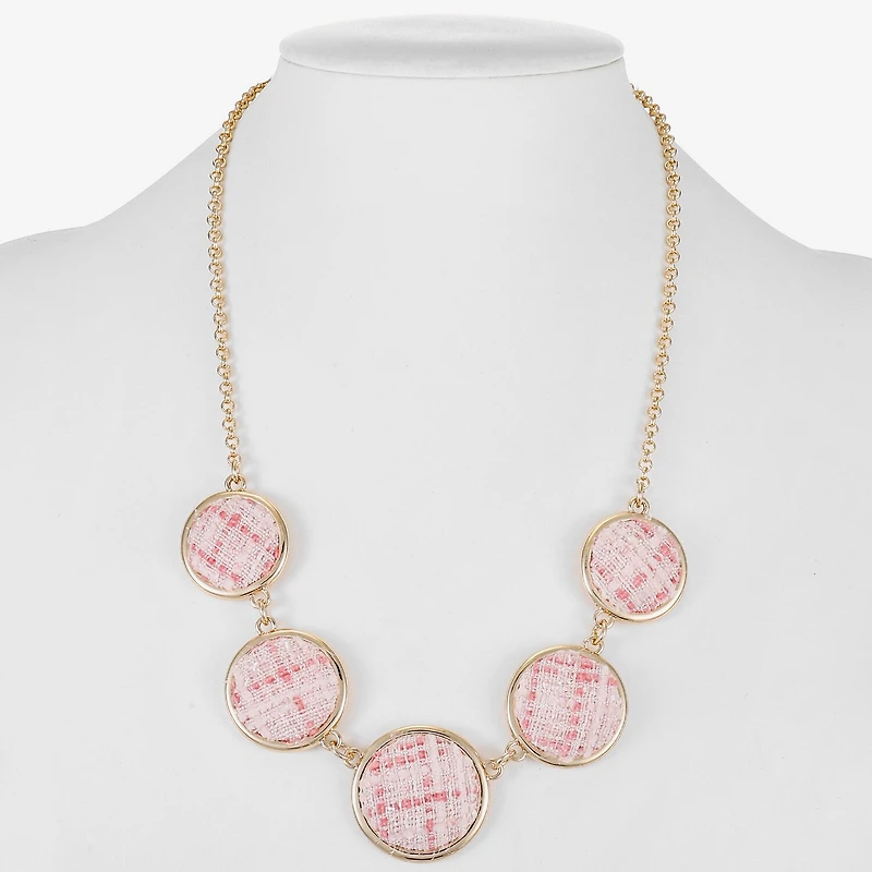 Monet Jewelry Gold Tone Tweed Womens 17 Inch Collar Necklace