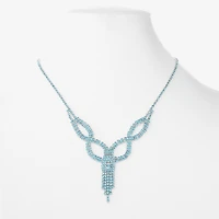 Monet Jewelry Timeless Silver Tone Womens Glass 17 Inch Y Necklace