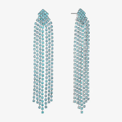 Monet Jewelry Timeless Silver Tone Womens Glass Hypoallergenic Chandelier Earrings