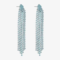 Monet Jewelry Timeless Silver Tone Womens Glass Hypoallergenic Chandelier Earrings