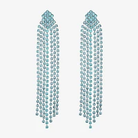 Monet Jewelry Timeless Silver Tone Womens Glass Hypoallergenic Chandelier Earrings