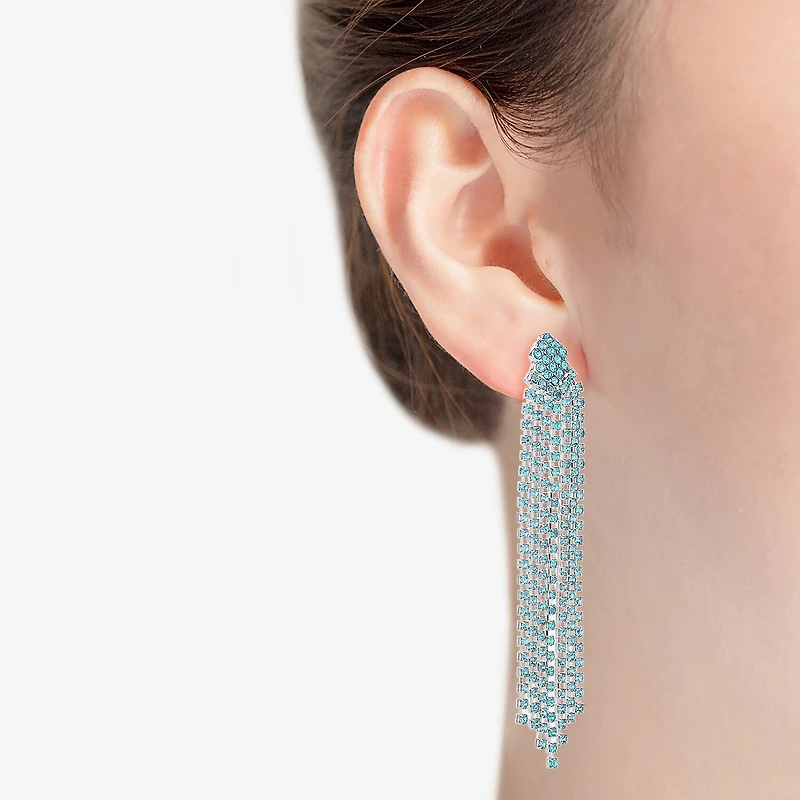 Monet Jewelry Timeless Silver Tone Womens Glass Hypoallergenic Chandelier Earrings