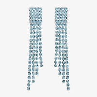 Monet Jewelry Timeless Silver Tone Womens Glass Hypoallergenic Chandelier Earrings