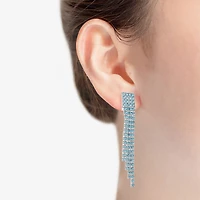Monet Jewelry Timeless Silver Tone Womens Glass Hypoallergenic Chandelier Earrings