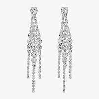 Monet Jewelry Timeless Silver Tone Womens Glass Hypoallergenic Chandelier Earrings
