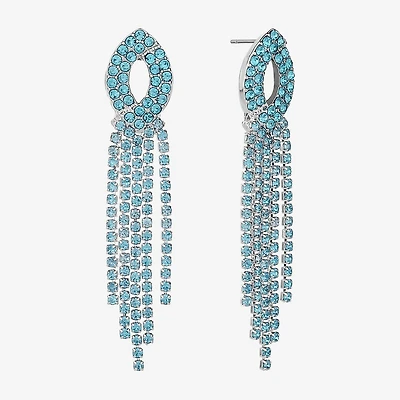Monet Jewelry Timeless Silver Tone Womens Glass Hypoallergenic Chandelier Earrings