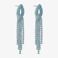 Monet Jewelry Timeless Silver Tone Womens Glass Hypoallergenic Chandelier Earrings