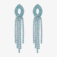 Monet Jewelry Timeless Silver Tone Womens Glass Hypoallergenic Chandelier Earrings