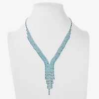 Monet Jewelry Timeless Silver Tone Womens Glass 17 Inch Y Necklace