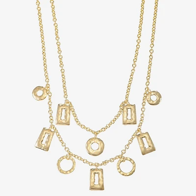 Liz Claiborne Hammered Womens 17 Inch Collar Necklace