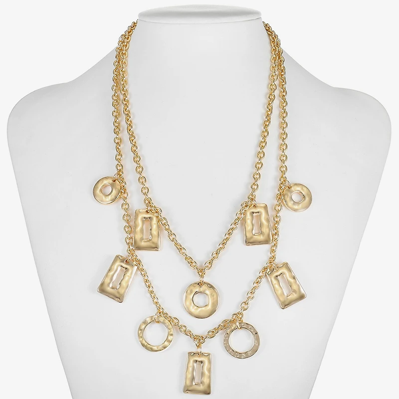 Liz Claiborne Hammered Womens 17 Inch Collar Necklace