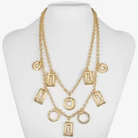 Liz Claiborne Hammered Womens 17 Inch Collar Necklace