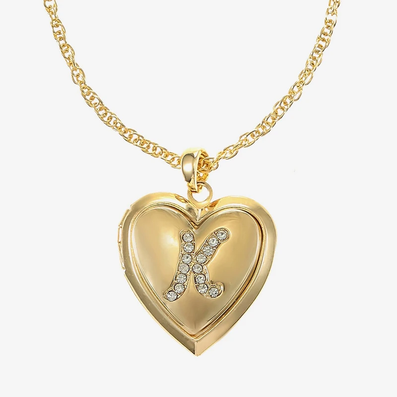 Monet Jewelry Gold Tone Initial Womens Glass Heart 2-pc. Set