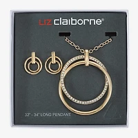Liz Claiborne Womens Glass 2-pc. Jewelry Set