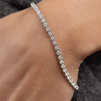 (I1/H-I) Womens 3 CT. T.W. Lab Grown White Diamond 10K Gold 7.25 Inch Tennis Bracelet