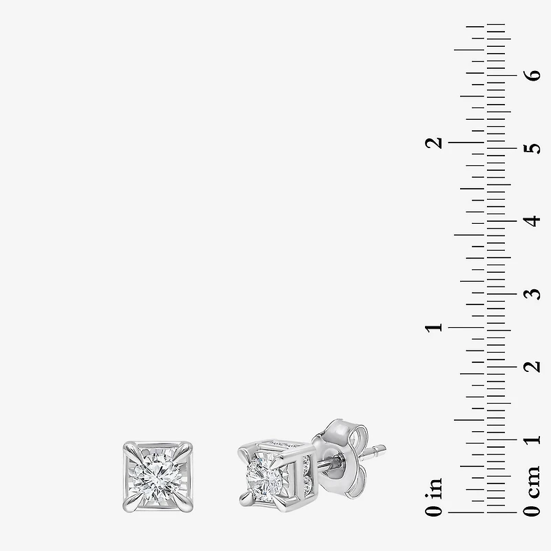 Tru Miracle 1/2 CT. T.W. Lab-Grown White Diamond 10K White Gold 5mm Round Stud Earrings