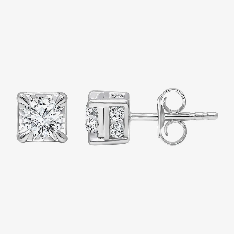 Tru Miracle 1 1/2 CT. T.W. Lab Grown White Diamond 10K Gold 6.3mm Stud Earrings
